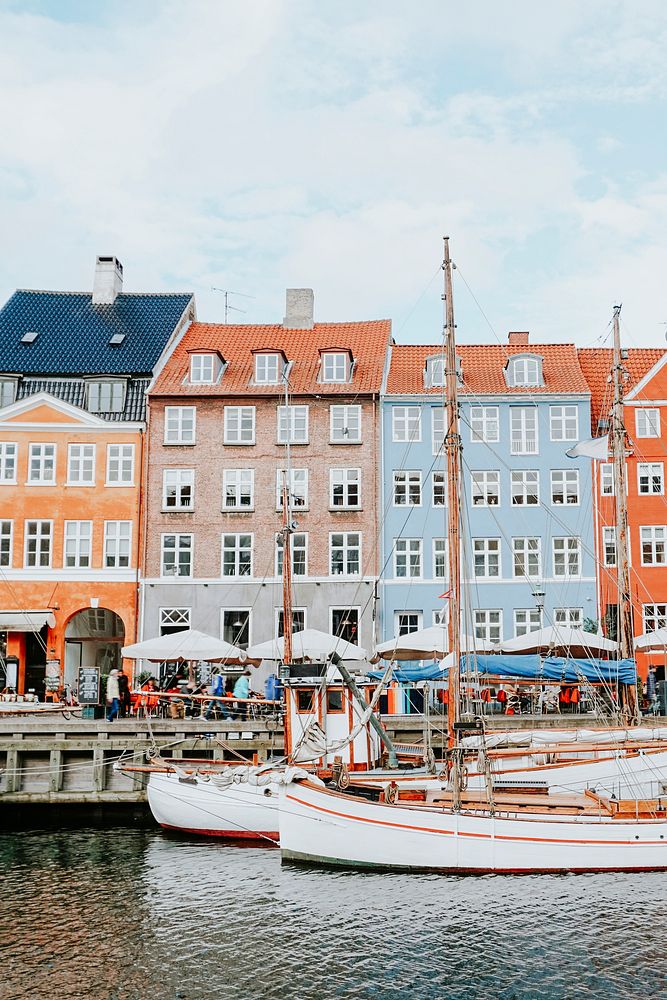 View of Nyhavn district at Copenhagen, Denmark