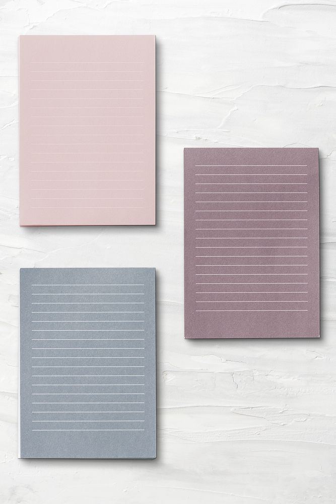 Pastel lined notepaper templates set