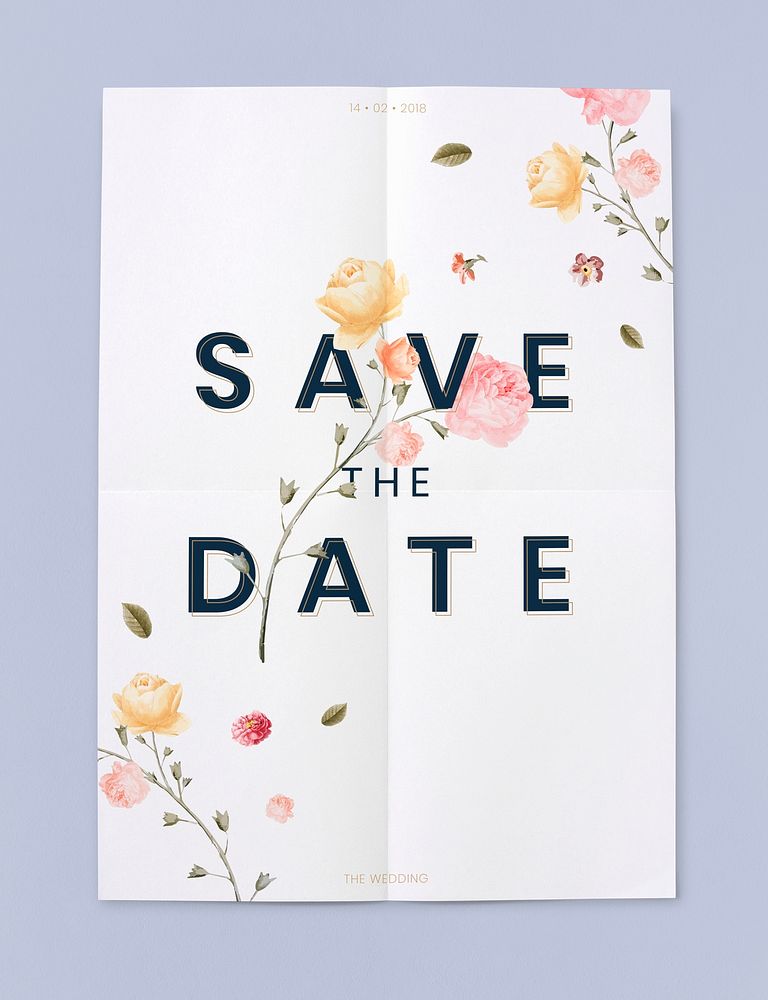 Save the date poster mockup
