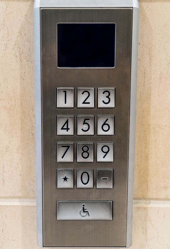 Digital elevator control button with screen