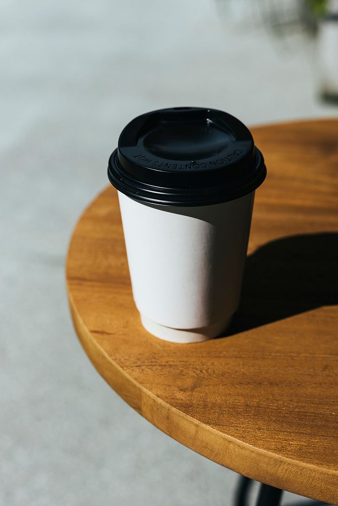 Mockup of a disposable cup of coffee