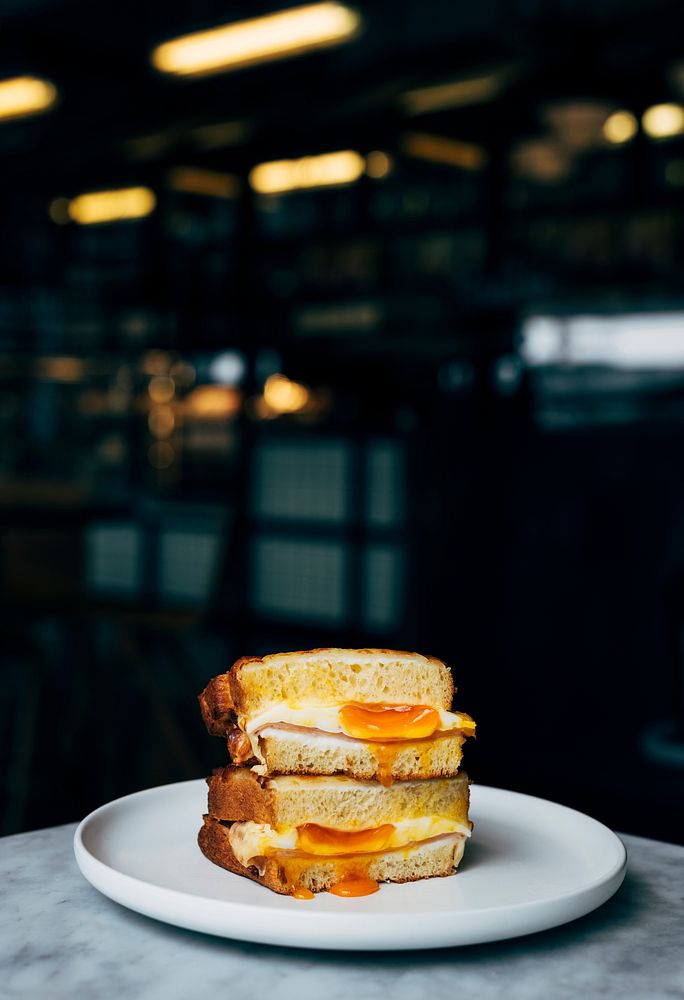Egg sandwich on a table