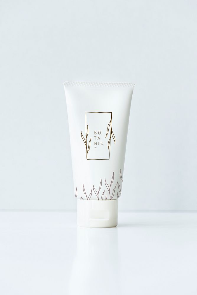 Face cream tube mockup design