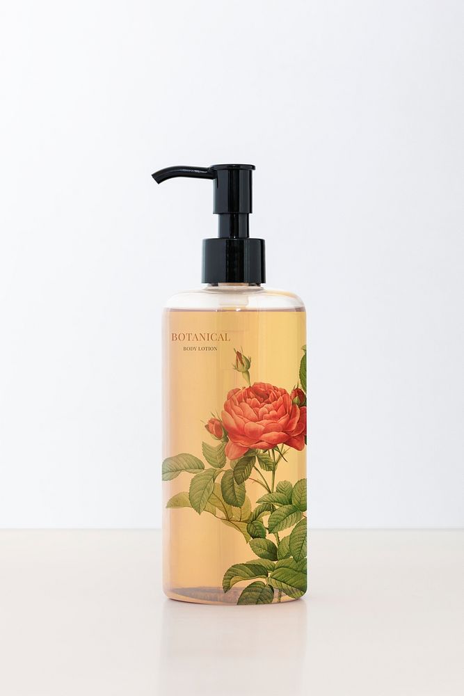 Body wash bottle mockup design