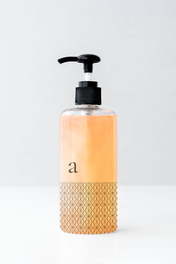 Body wash bottle mockup design