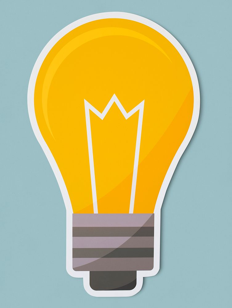 Creative yellow light bulb symbol