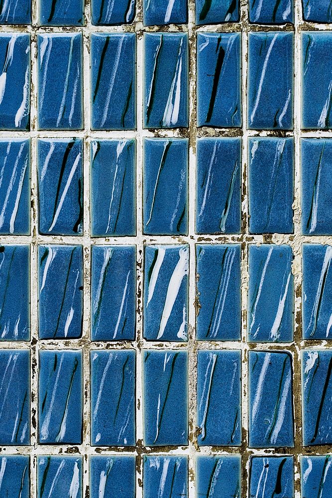 Blue old marble tiles background