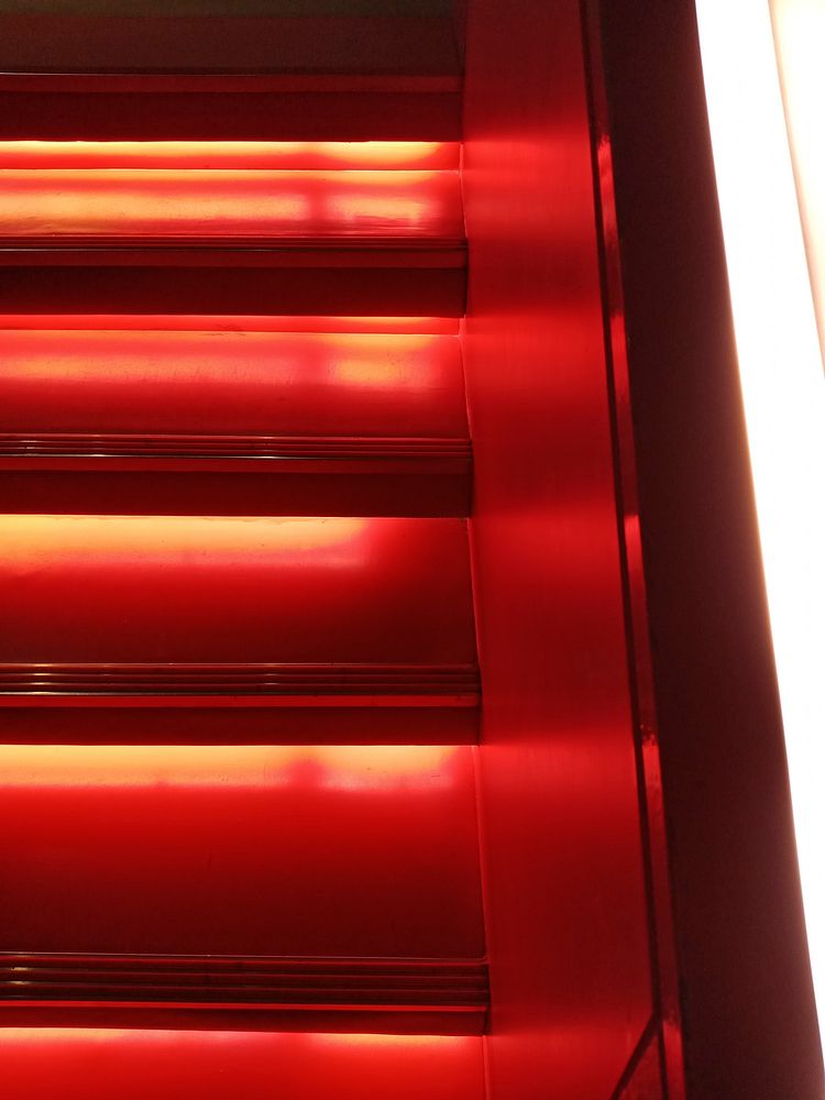 Stairs in red neon light