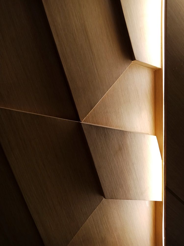 Light falling on a wooden abstract design