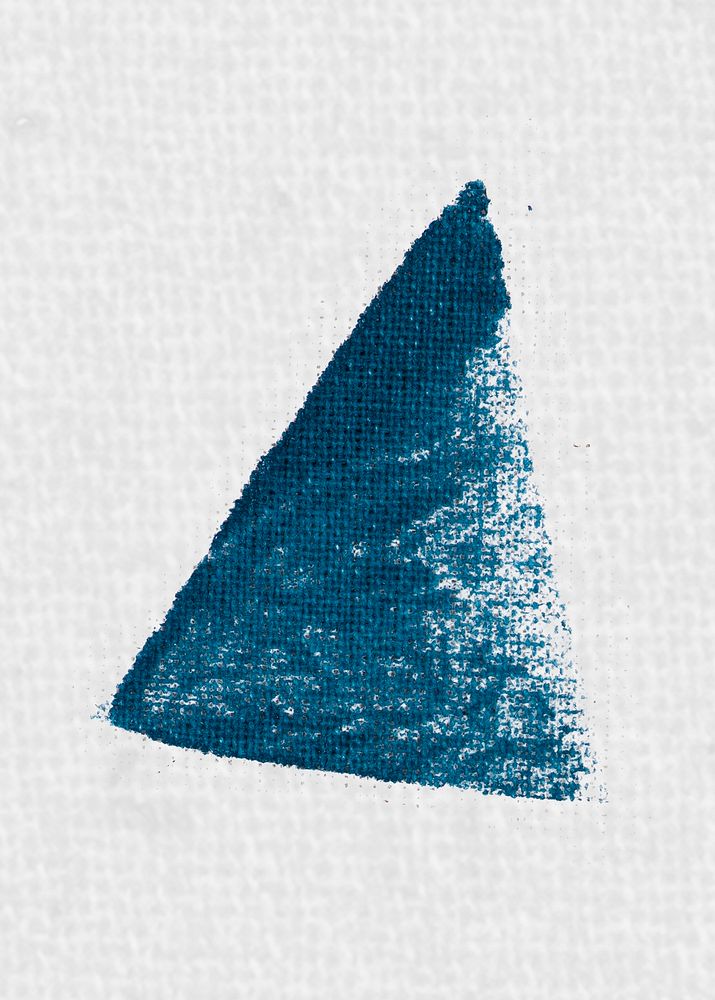 Triangle stamped on white fabric