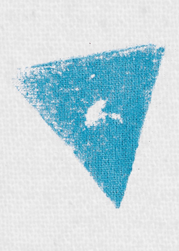 Triangle stamped on white fabric