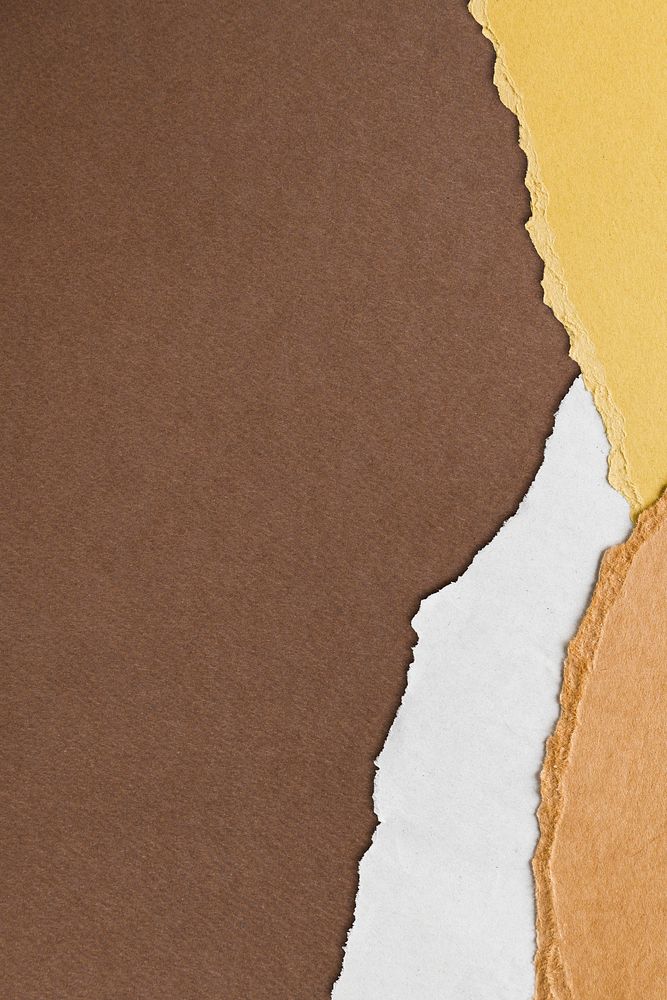 Torn brown paper border on handmade earth tone background