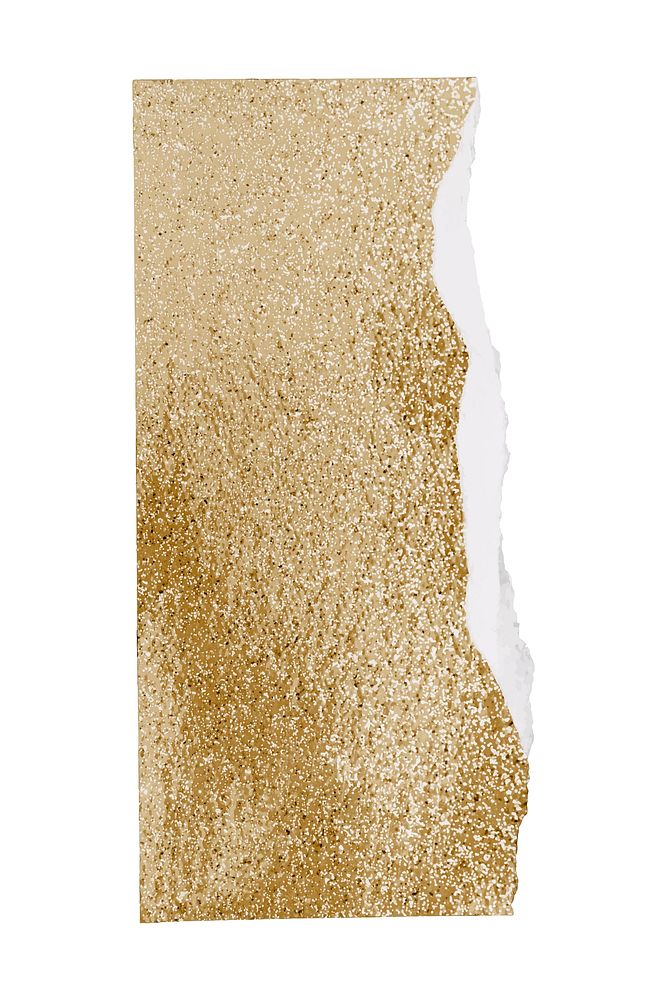 Torn paper gold element vector in glitter style handmade craft