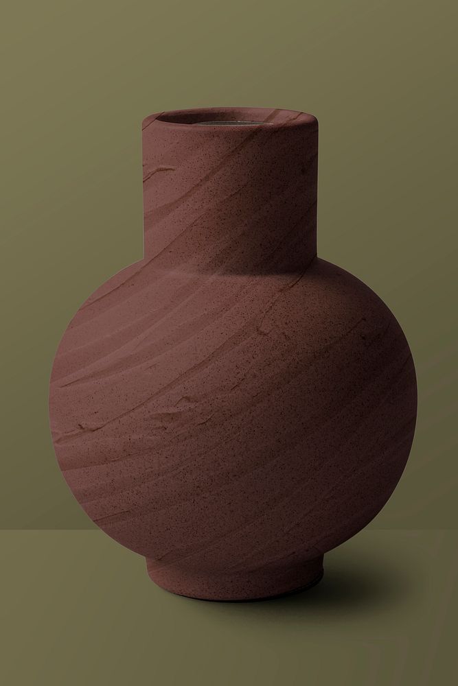 Textured ceramic vase mockup psd