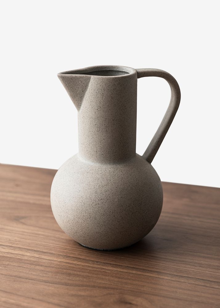 Beige ceramic jug vase mockup psd