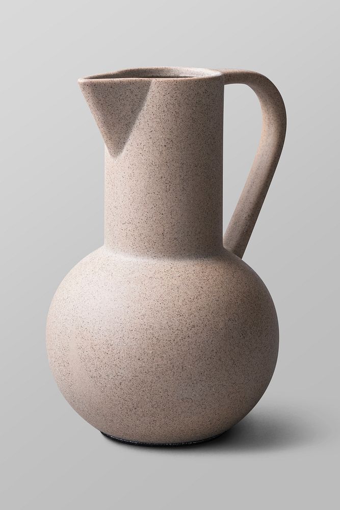 Beige ceramic jug vase mockup psd