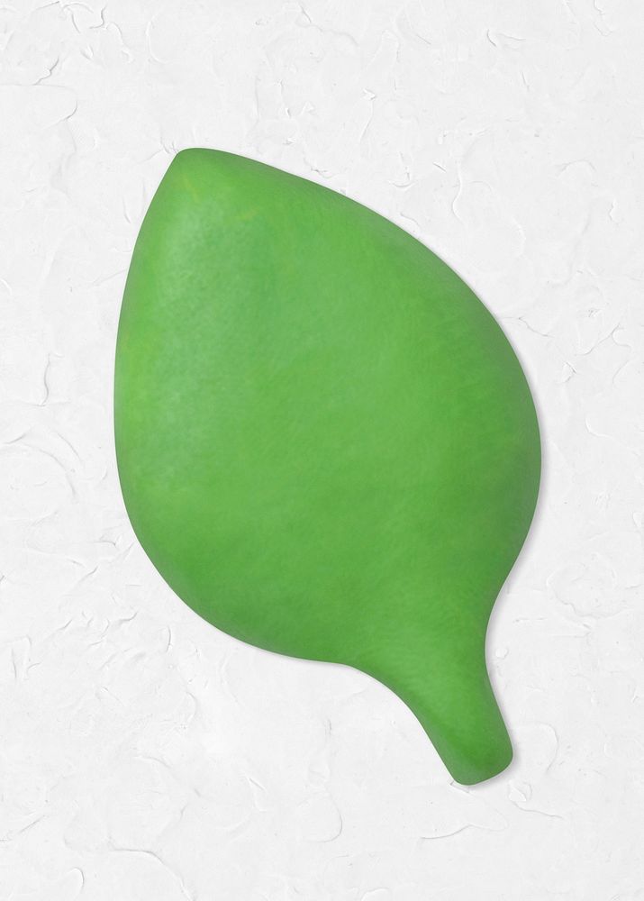 Green leaf clay craft psd cute nature handmade creative art graphic