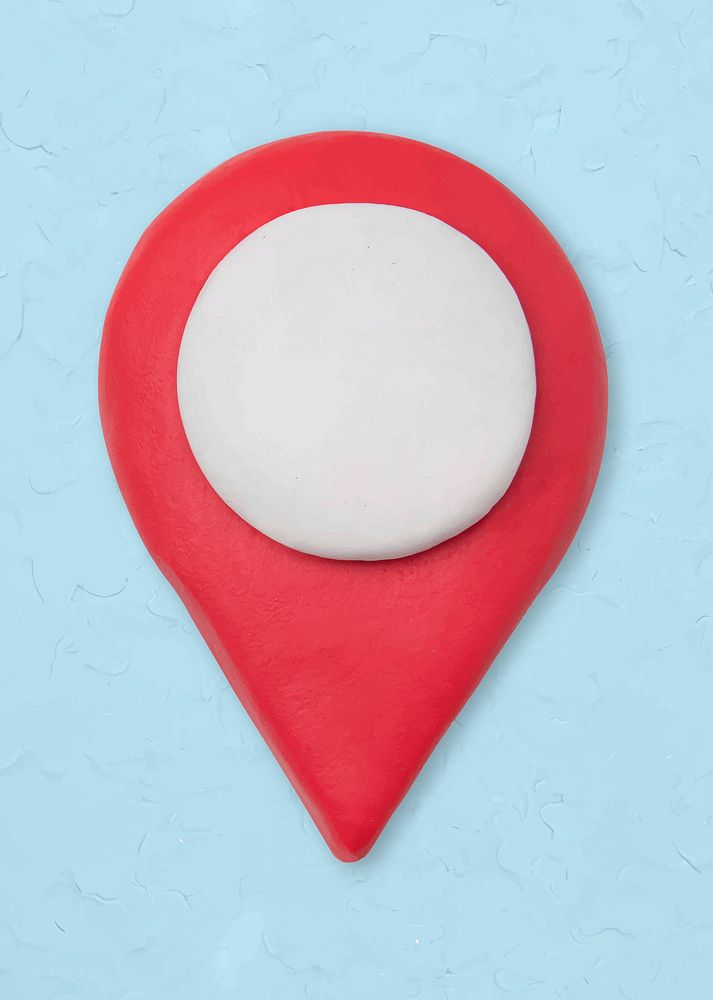 Location pin clay icon vector cute handmade marketing creative craft graphic