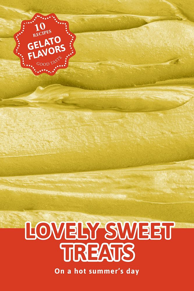 Gelato template vector with green frosting texture for pinterest post