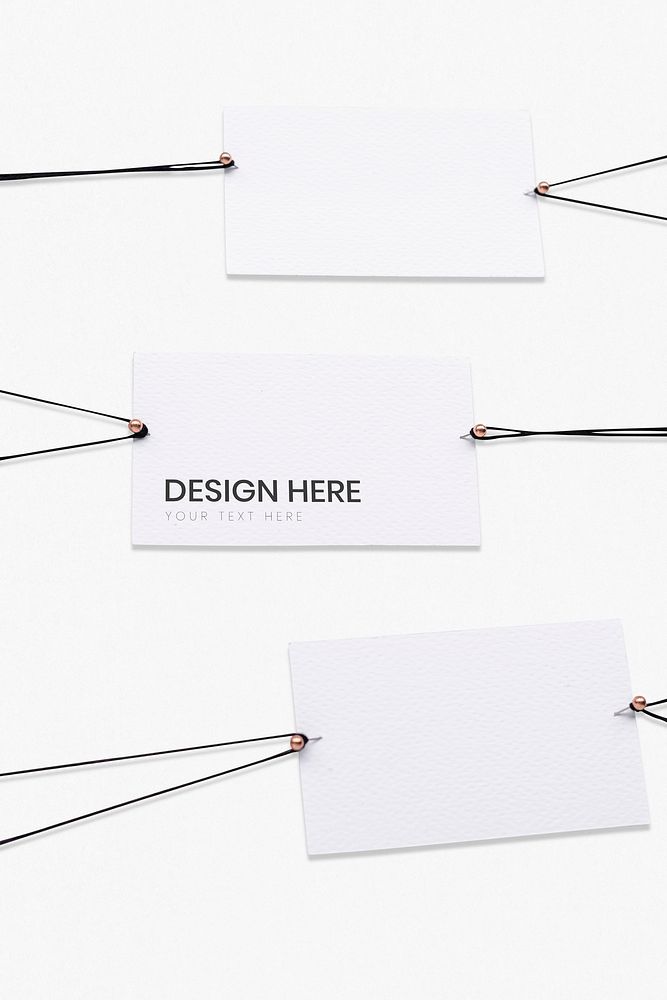 White label tags mockup psd, with strings
