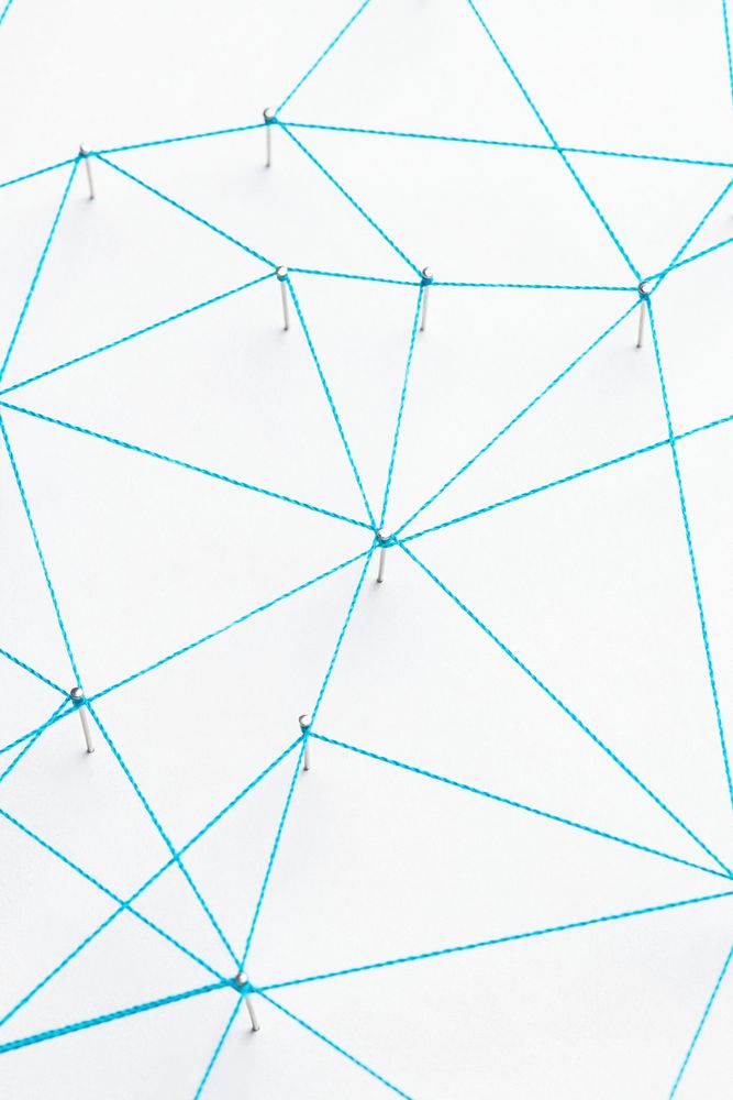 Abstract technology background, connecting dots, blue digital design