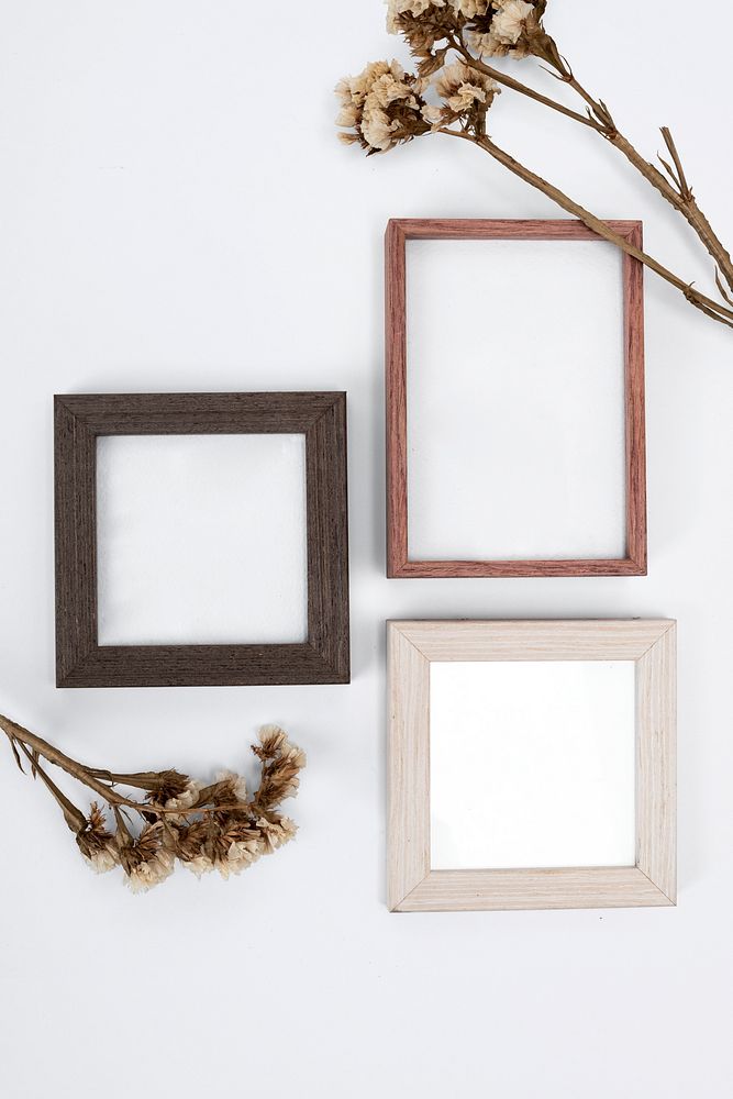 Wooden picture frames on the wall home decor