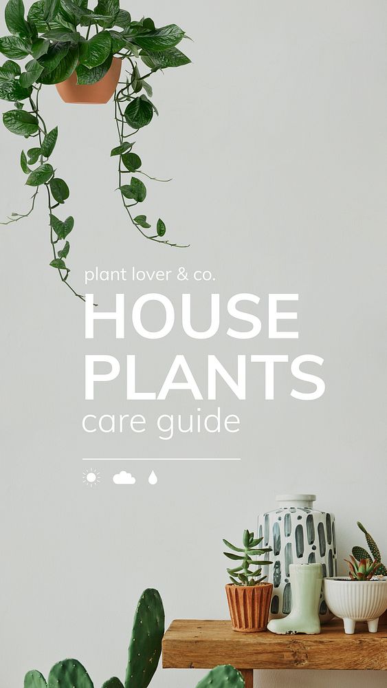Plant lover template vector care guide