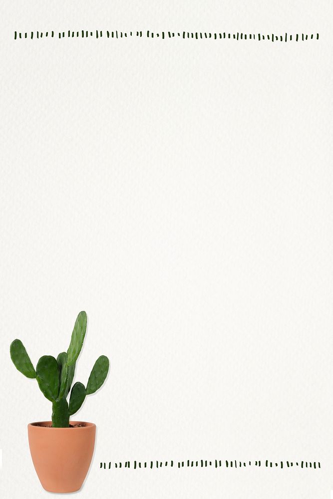 Paper note background psd with cactus plant