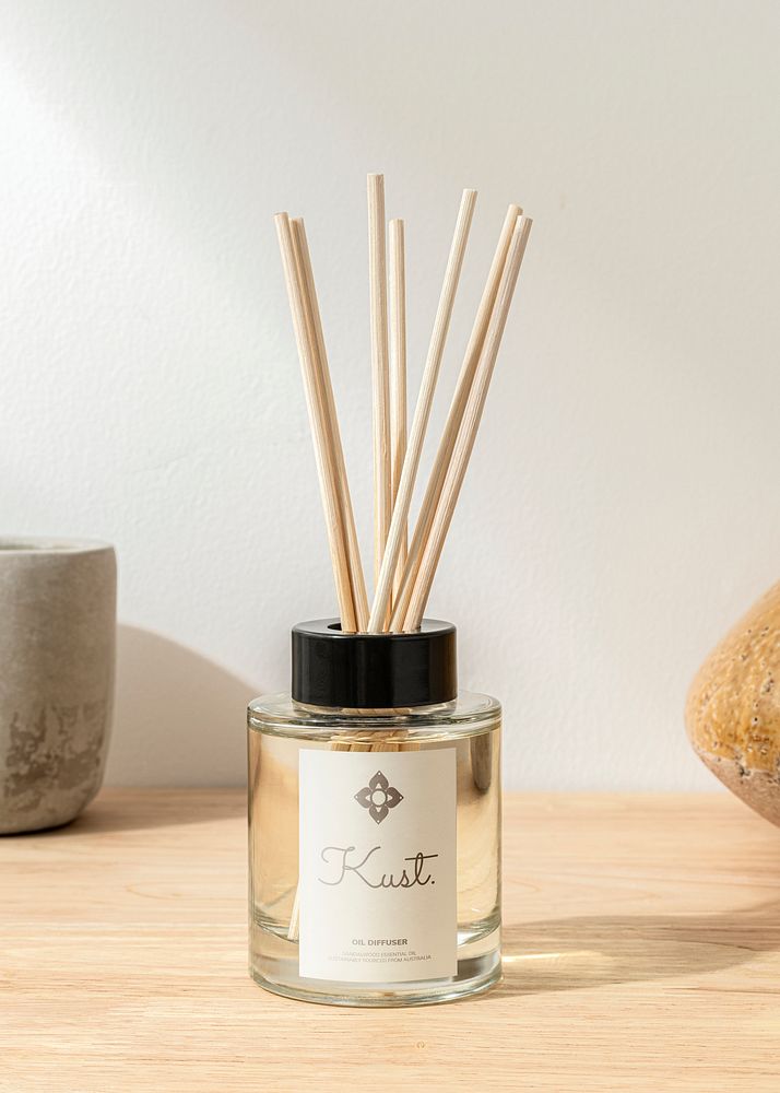 Oil diffuser mockup psd, aromatic spa bottled product 