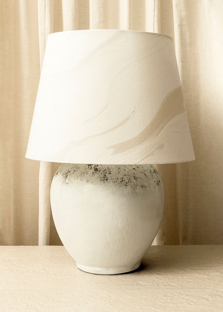 White  lampshade mockup psd, minimal design home decor