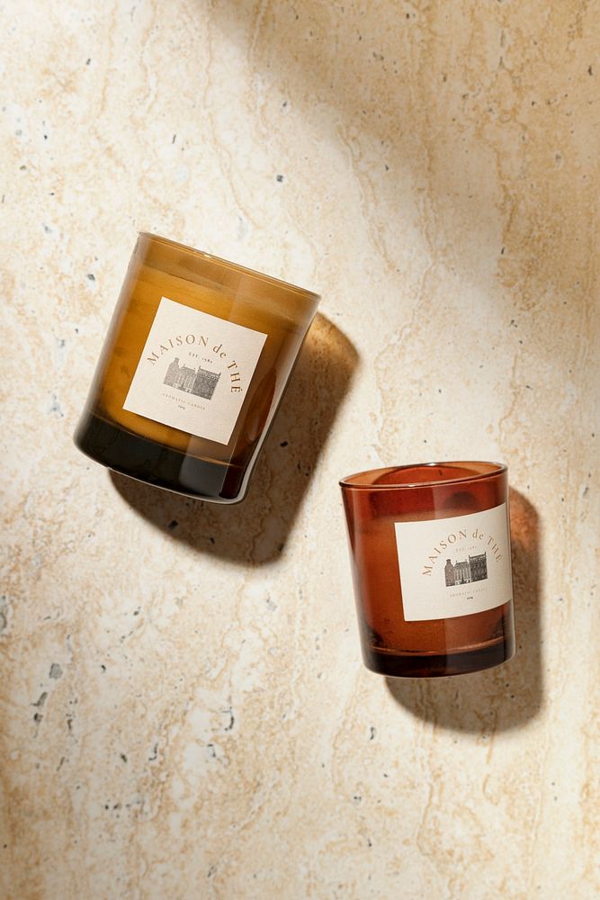 Candle label mockup psd, aromatic home spa product
