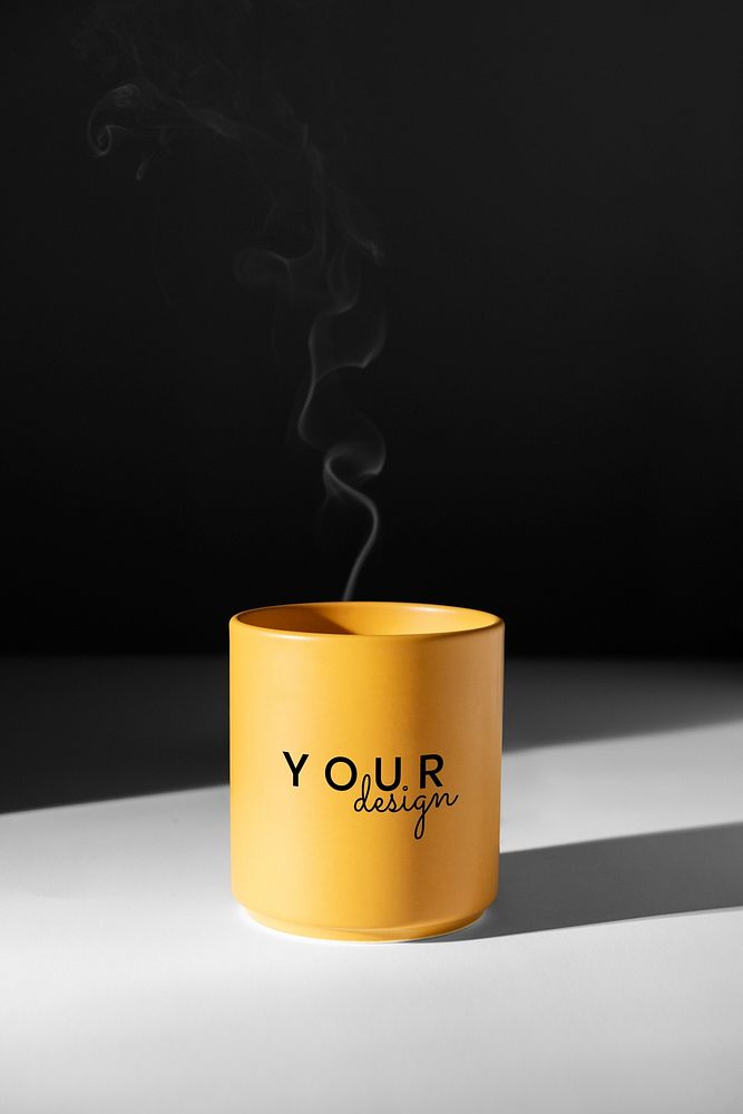 Aroma candle psd mockup, ceramic product packaging with design space