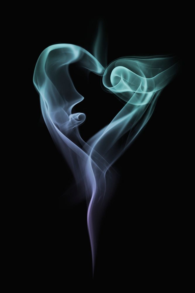 Heart smoke textured psd, in green