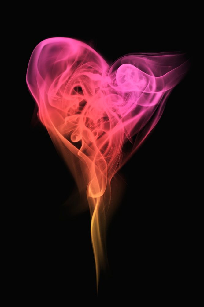 Heart smoke textured element psd, in pink