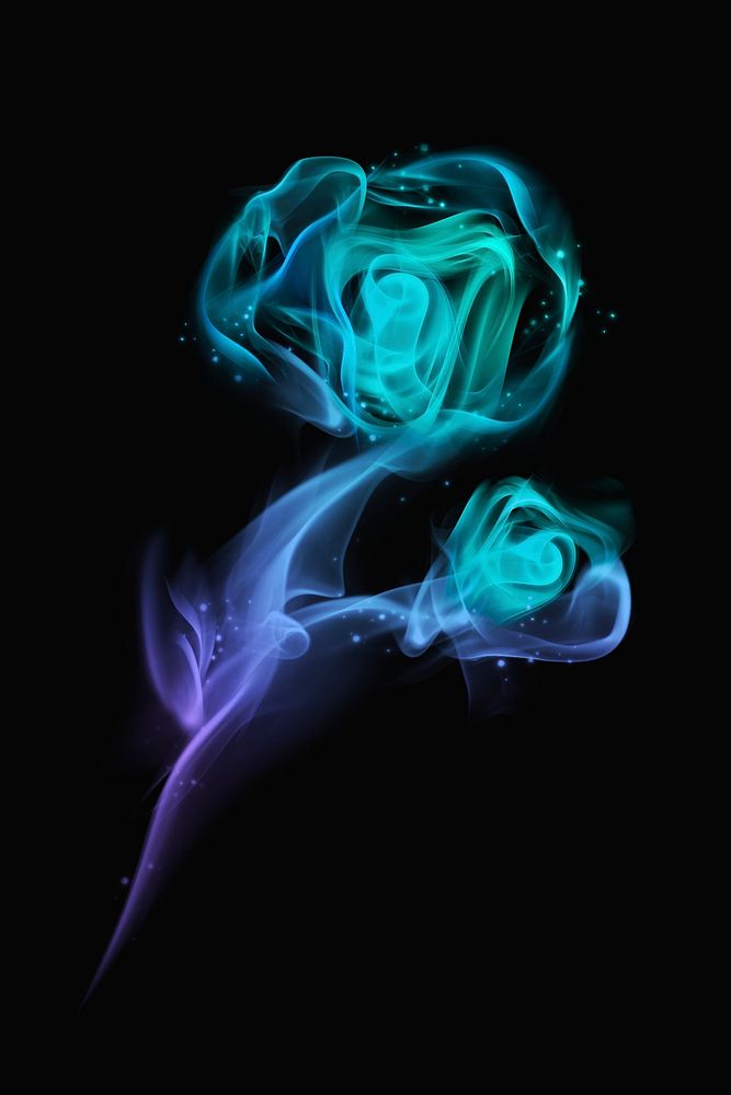 Rose smoke element psd, textured abstract graphic in green