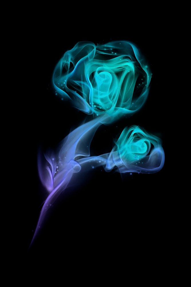 Rose smoke element vector, textured abstract graphic in green