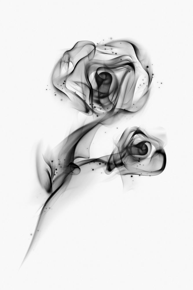 Rose smoke element psd, textured abstract graphic in black