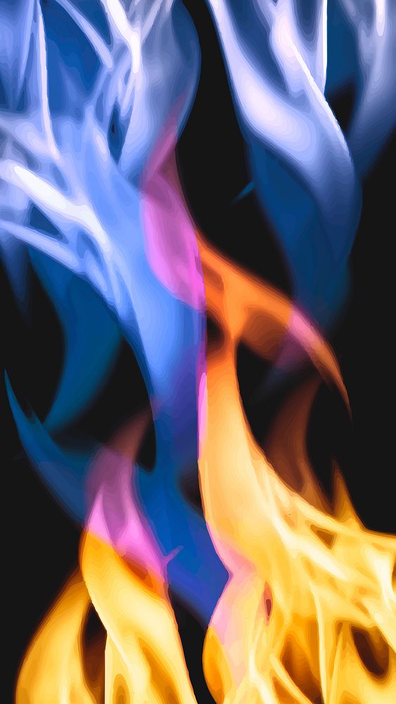 Aesthetic flame iPhone wallpaper, fantasy burning fire image vector