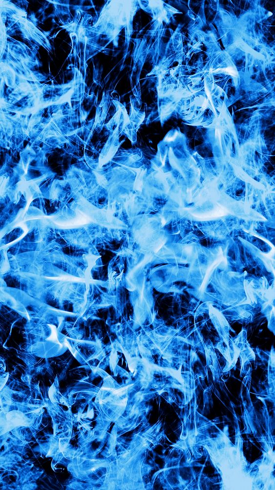 Abstract fire mobile wallpaper, blue realistic burning flame image