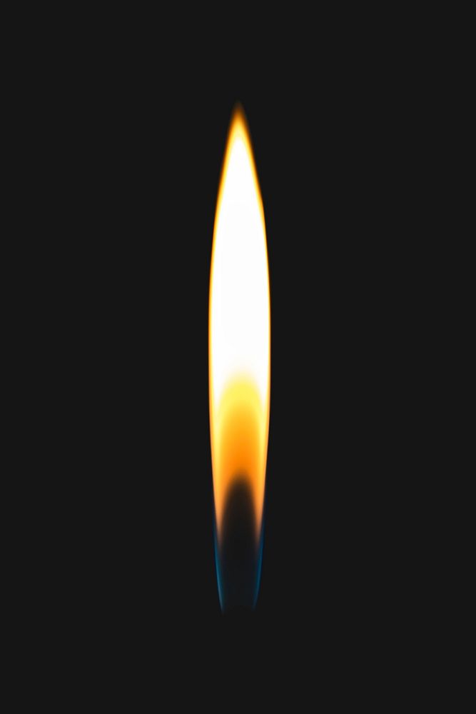 Lighter flame sticker, realistic burning fire image psd