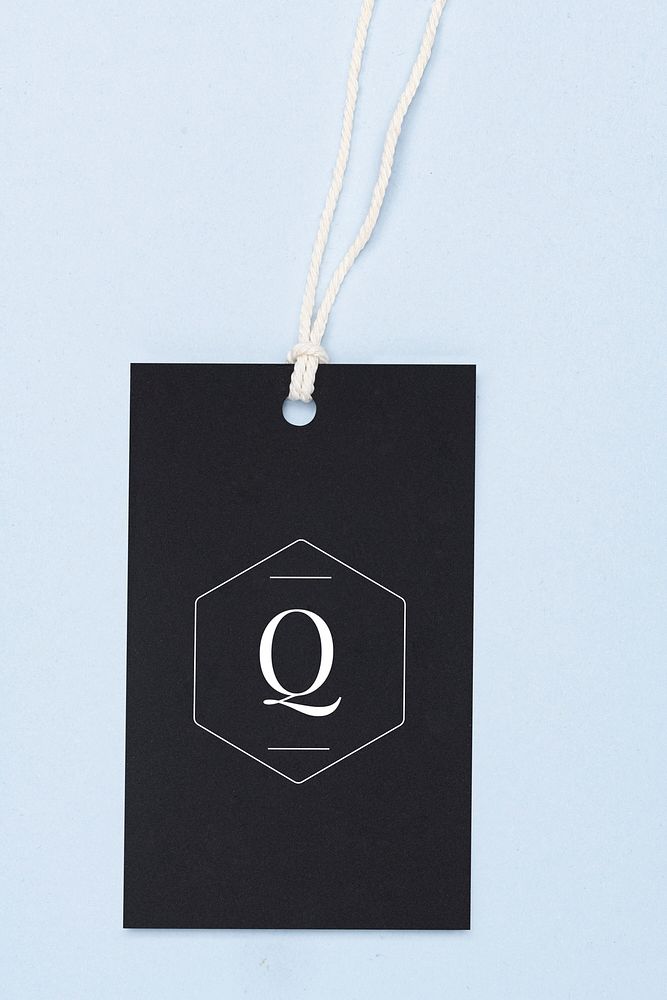 Label mockup psd, minimal business branding tag design