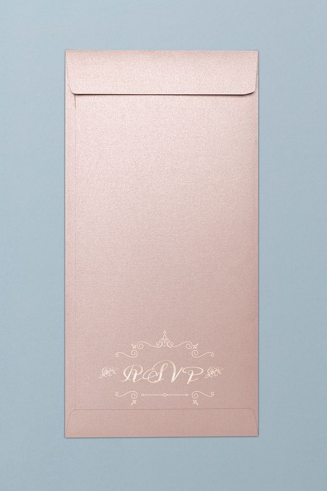Pink envelope mockup, aesthetic stationery, flat lay design, psd