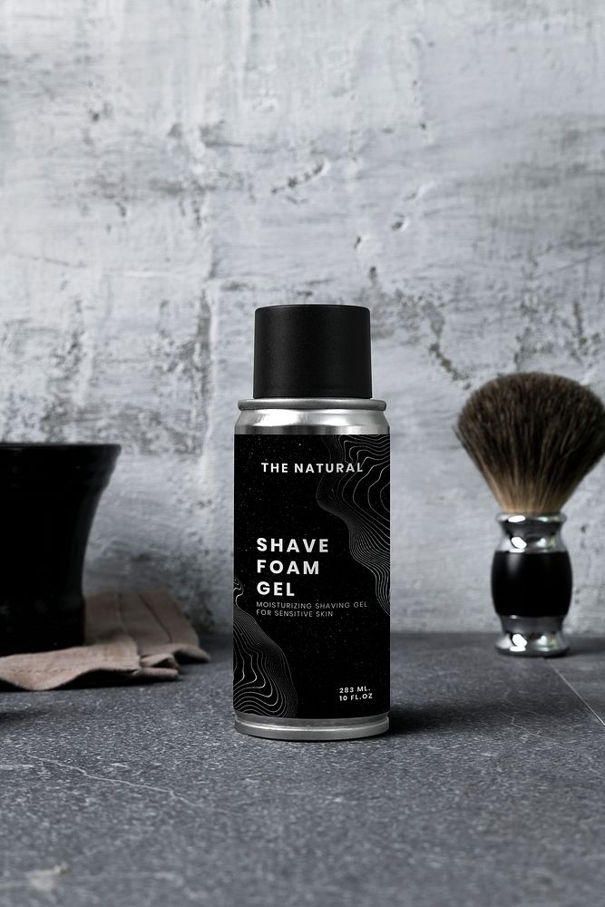 Grooming spray can mockup, men&rsquo;s product packaging psd