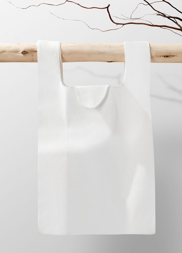 Reusable shopping bag, blank white design space