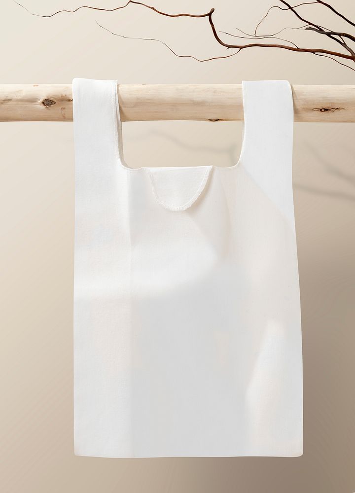 Reusable shopping bag, blank white design space