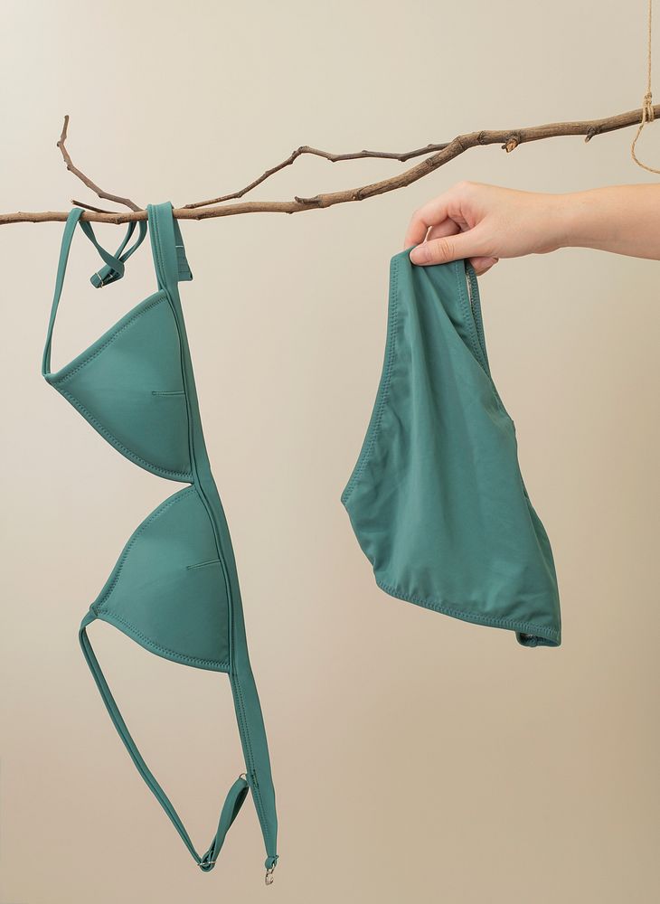 Women&rsquo;s bikini, summer swimwear apparel in green design