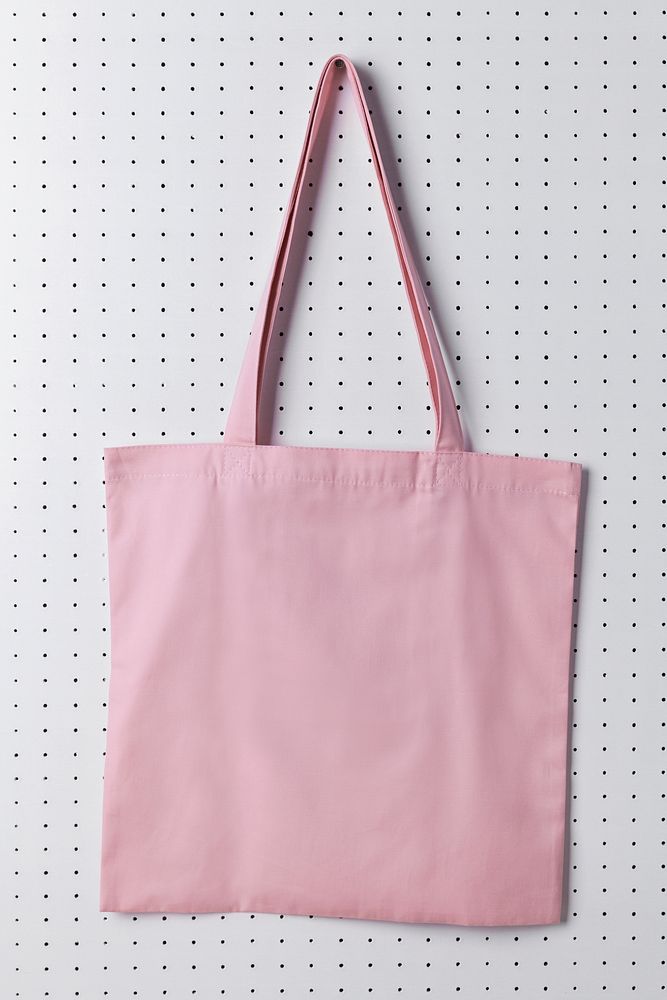 Canvas tote bag, realistic pink with design space