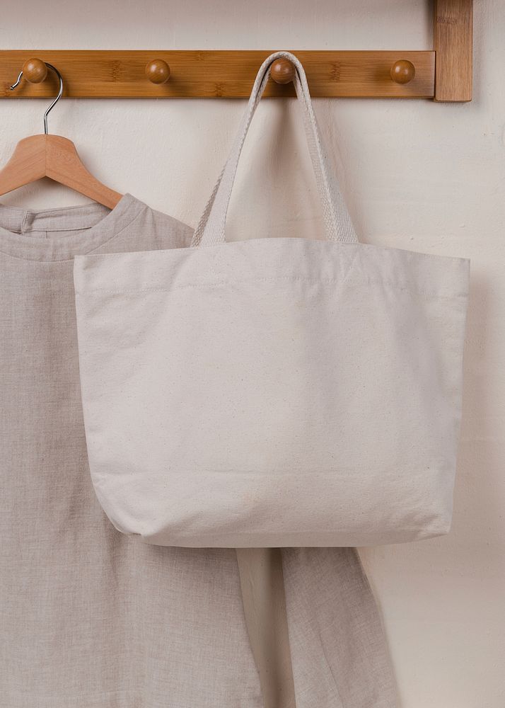 White tote bag, eco-friendly realistic with design space