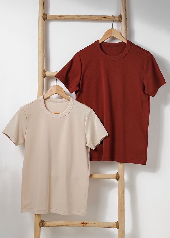 Blank t-shirts, simple apparel in unisex design set