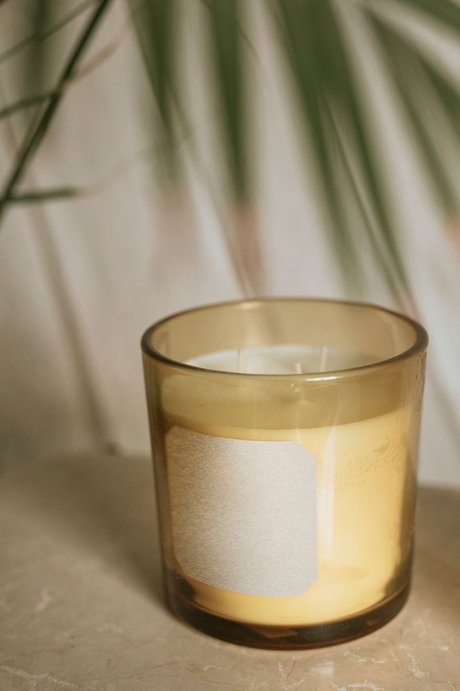 Aroma candle on a shelf at a spa